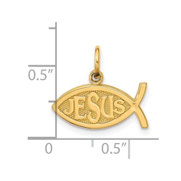 10K Jesus Fish Charm - Picture 2 of 4